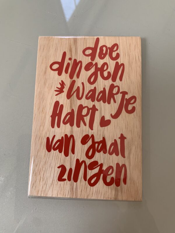 Houten wenskaart met tekst - Afbeelding 3