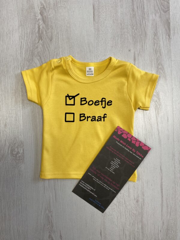 Shirtje boefje/braaf, maat 68