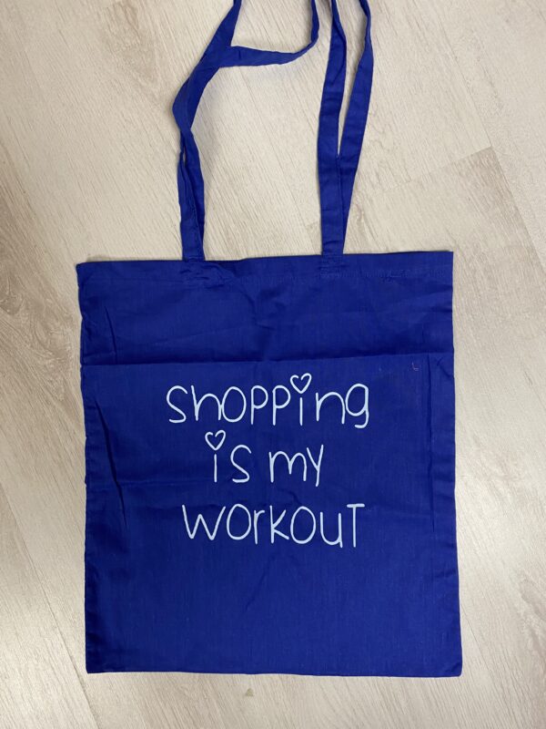 Linnen tas, Shopping is my workout